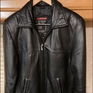 Authentic Prada Leather Jacket Men’s Small EUC